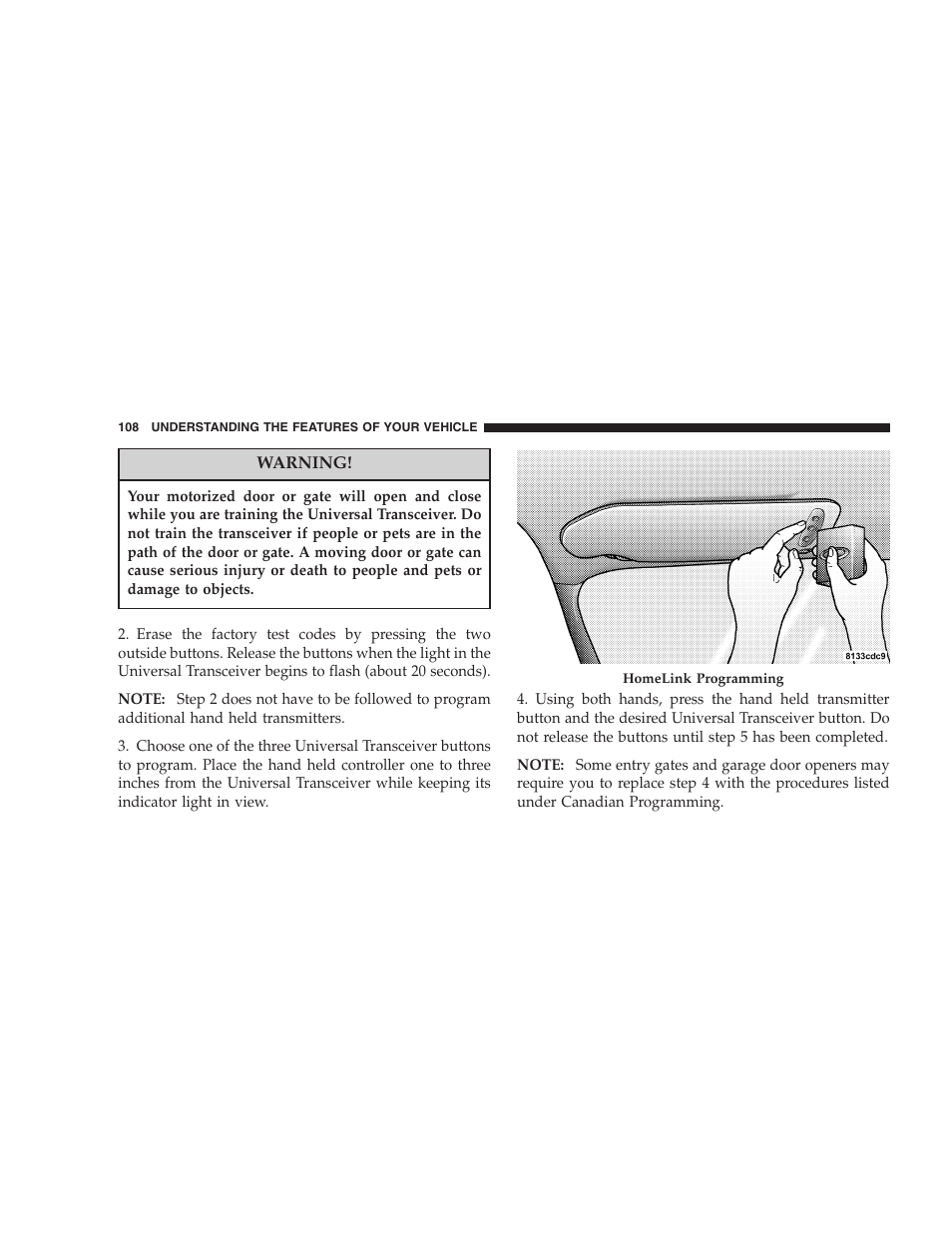 Chrysler 2005 PT Cruiser Convertible User Manual | Page 108 / 360
