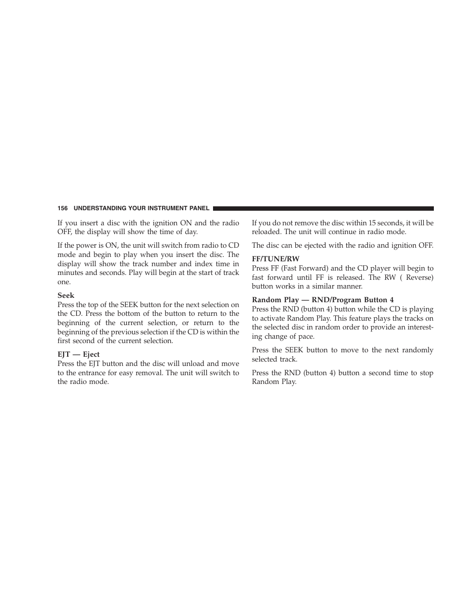 Chrysler 2005 PT Cruiser Convertible User Manual | Page 156 / 360