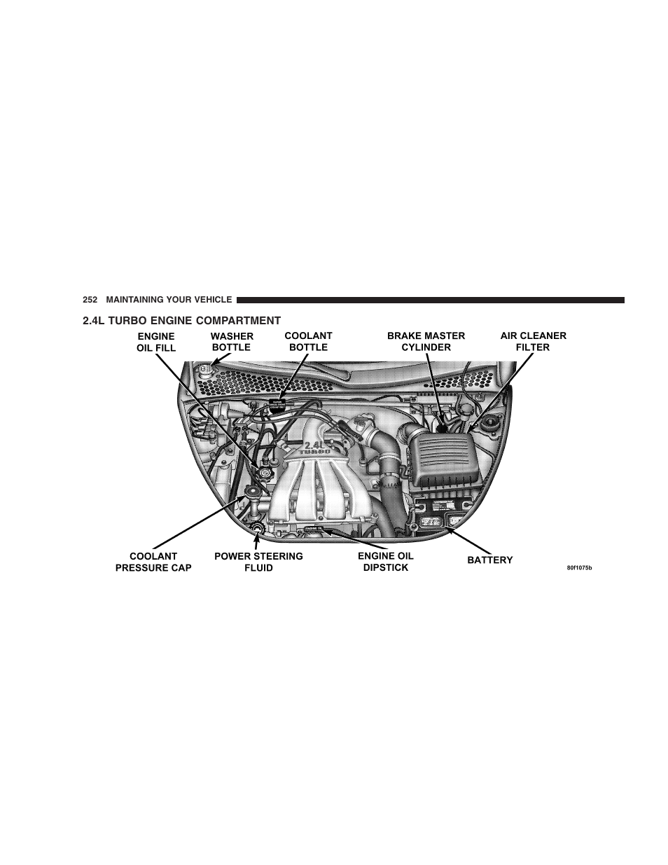 4l turbo engine compartment | Chrysler 2005 PT Cruiser Convertible User Manual | Page 252 / 360