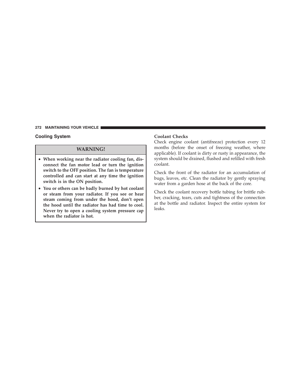Cooling system | Chrysler 2005 PT Cruiser Convertible User Manual | Page 272 / 360
