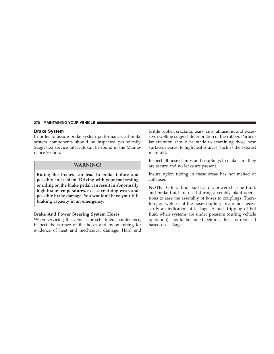 Brake system | Chrysler 2005 PT Cruiser Convertible User Manual | Page 278 / 360