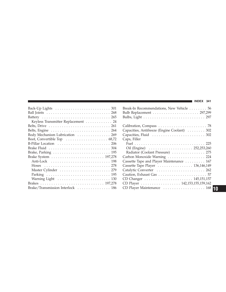 Chrysler 2005 PT Cruiser Convertible User Manual | Page 341 / 360