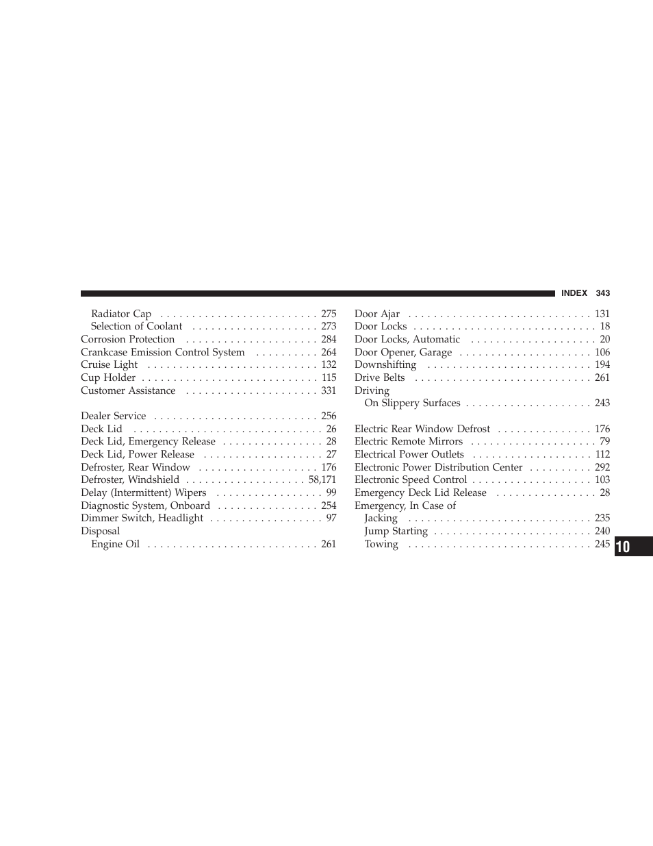 Chrysler 2005 PT Cruiser Convertible User Manual | Page 343 / 360