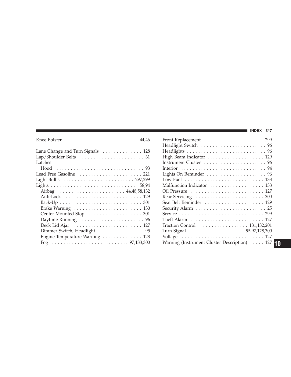Chrysler 2005 PT Cruiser Convertible User Manual | Page 347 / 360