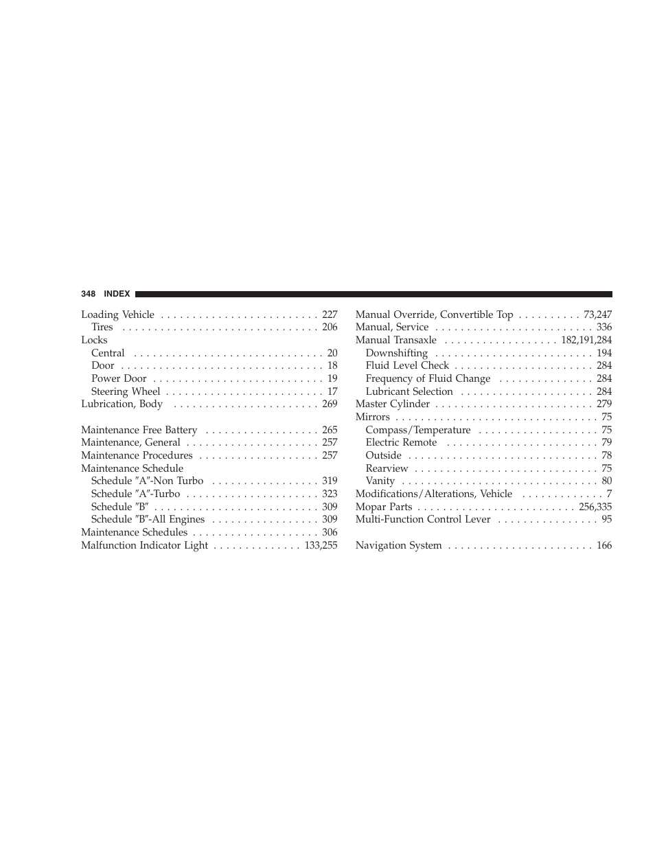 Chrysler 2005 PT Cruiser Convertible User Manual | Page 348 / 360
