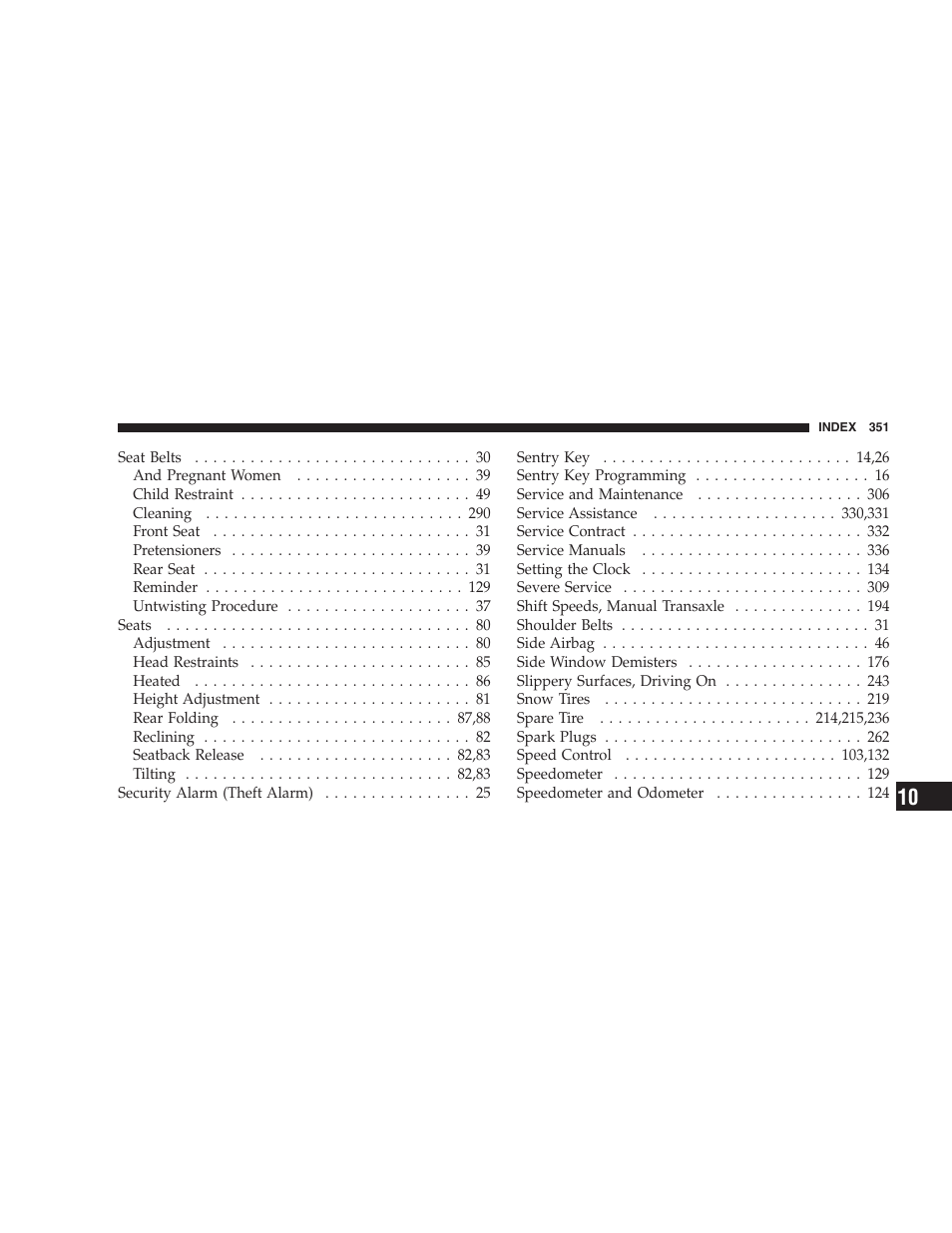 Chrysler 2005 PT Cruiser Convertible User Manual | Page 351 / 360