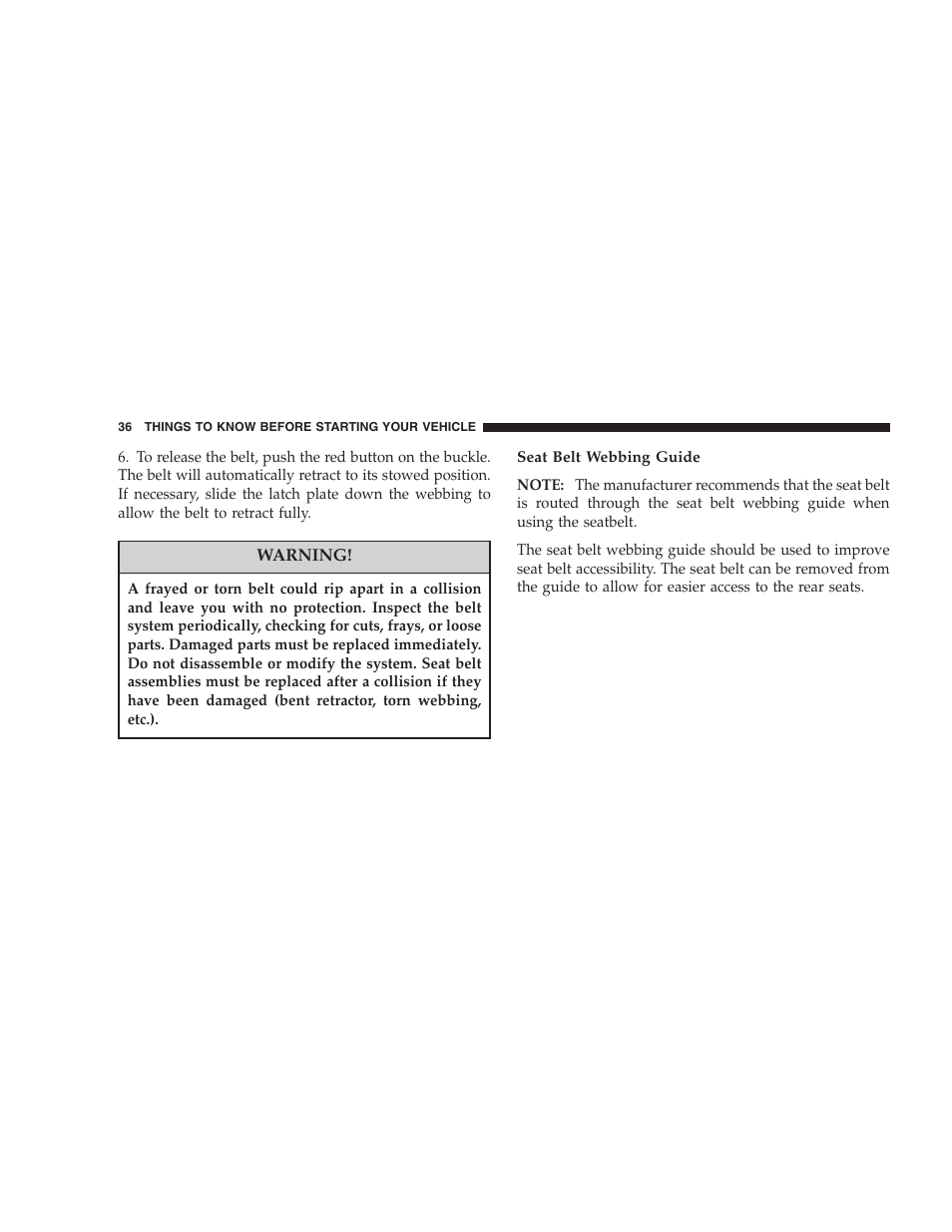 Chrysler 2005 PT Cruiser Convertible User Manual | Page 36 / 360