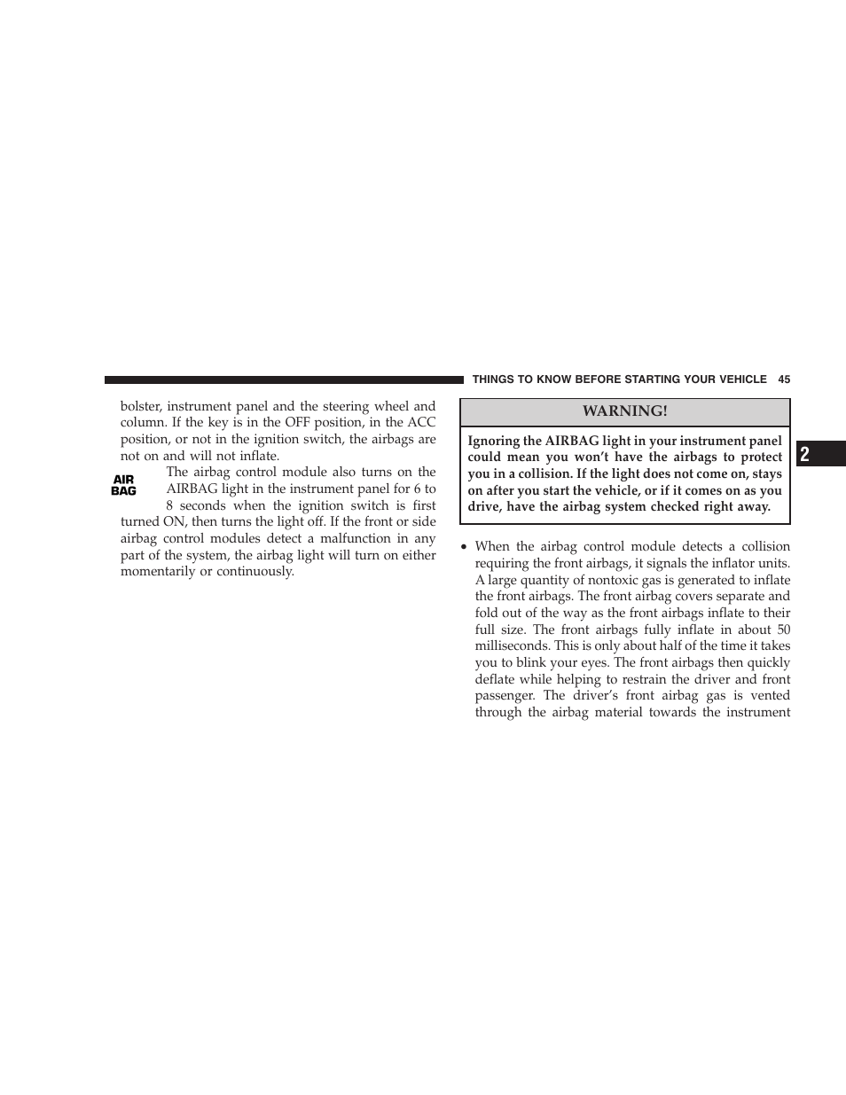 Chrysler 2005 PT Cruiser Convertible User Manual | Page 45 / 360