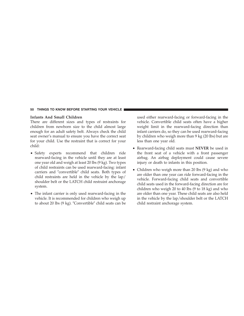 Chrysler 2005 PT Cruiser Convertible User Manual | Page 50 / 360