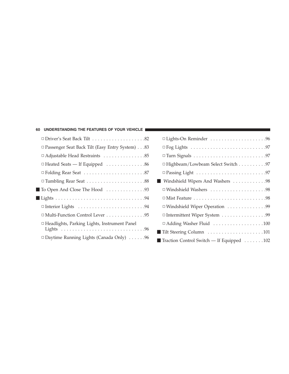 Chrysler 2005 PT Cruiser Convertible User Manual | Page 60 / 360