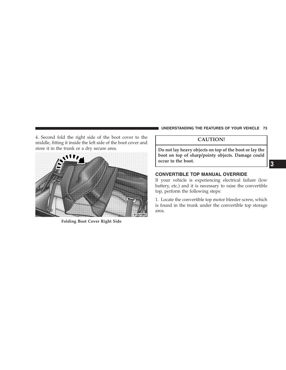 Convertible top manual override | Chrysler 2005 PT Cruiser Convertible User Manual | Page 73 / 360