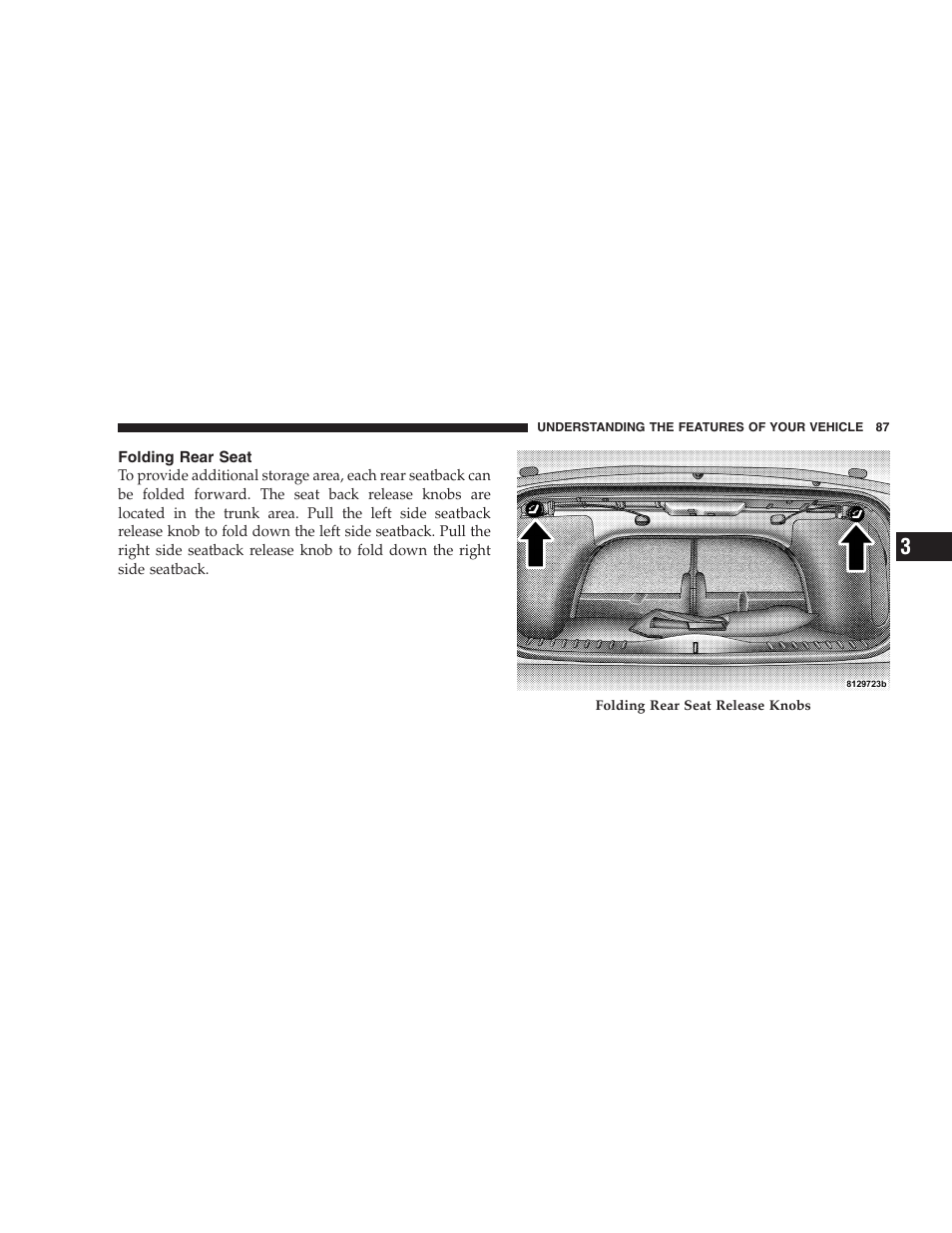Folding rear seat | Chrysler 2005 PT Cruiser Convertible User Manual | Page 87 / 360