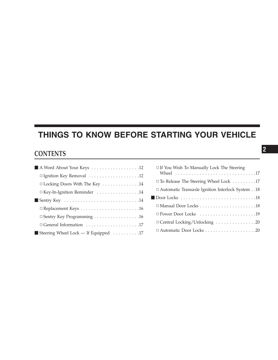 Chrysler 2005 PT Cruiser Convertible User Manual | Page 9 / 360