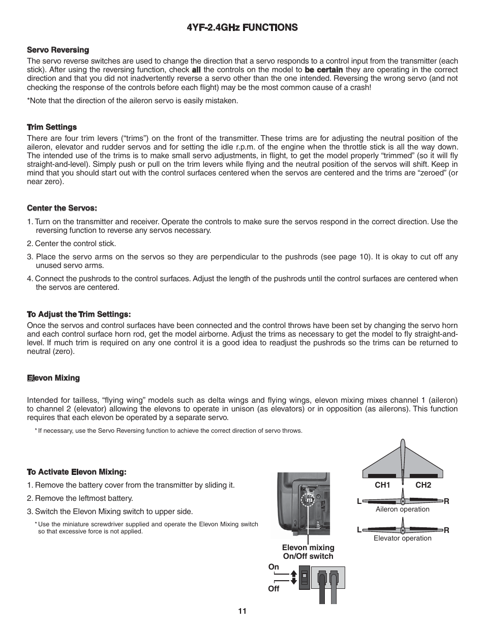 Futaba 4YF 2.4GHz FHSS User Manual | Page 11 / 15