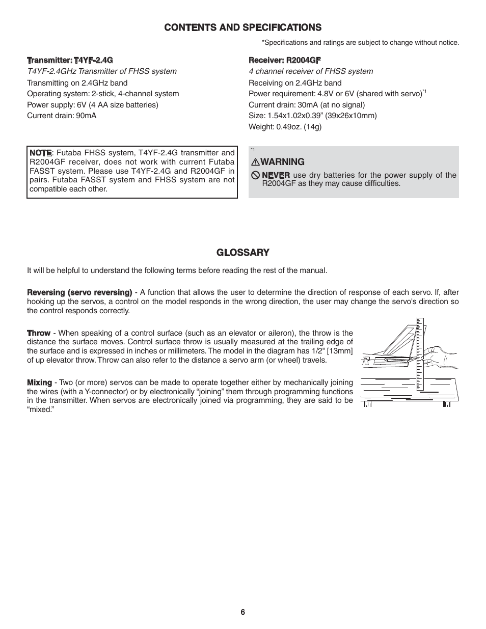 Futaba 4YF 2.4GHz FHSS User Manual | Page 6 / 15