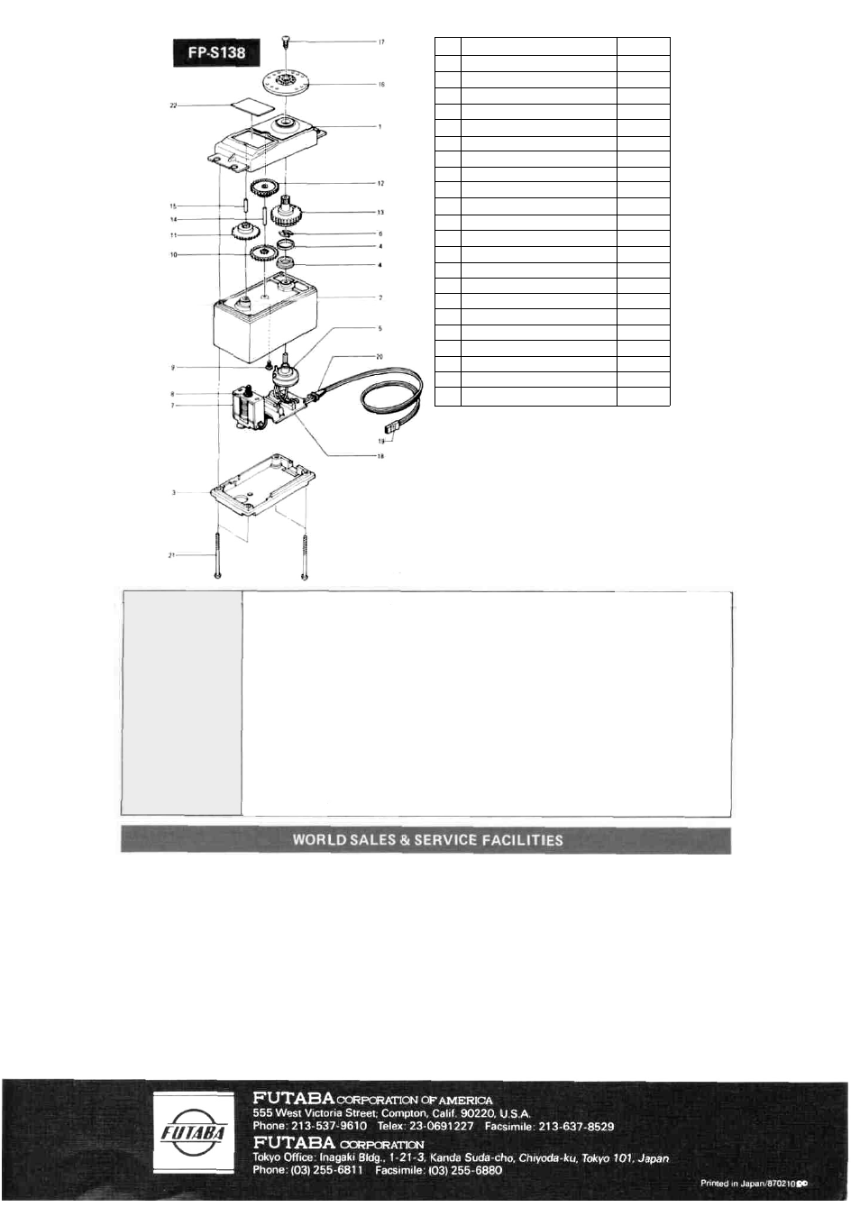 Fig. 18 repair service | Futaba 6NLK FM User Manual | Page 6 / 6