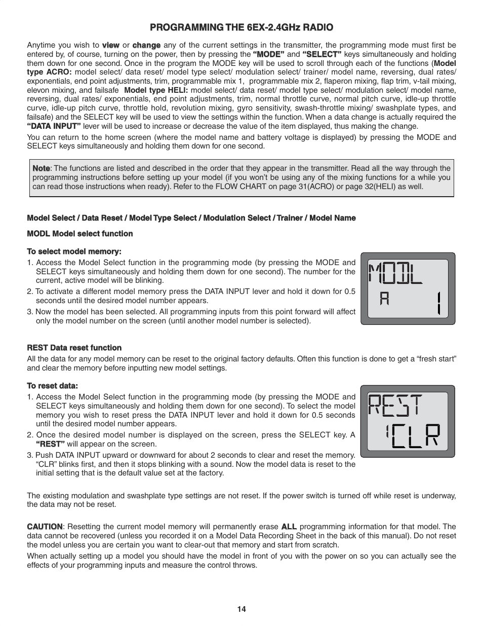 Futaba 6EX 2.4GHz User Manual | Page 14 / 38