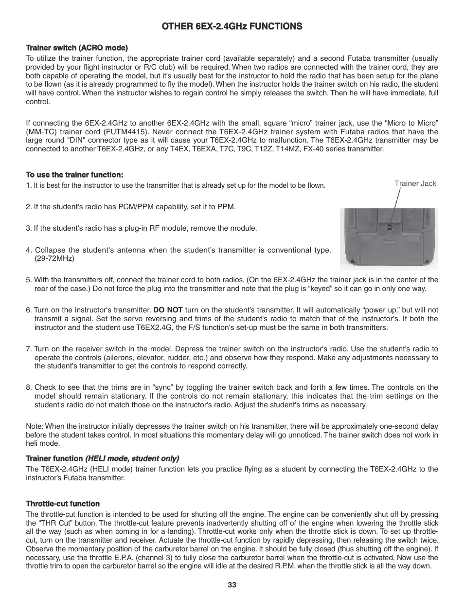 Futaba 6EX 2.4GHz User Manual | Page 33 / 38