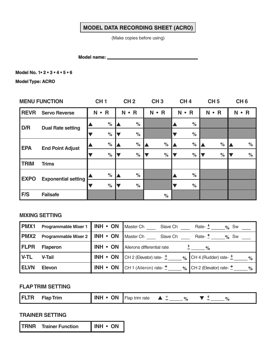 Futaba 6EX 2.4GHz User Manual | Page 36 / 38