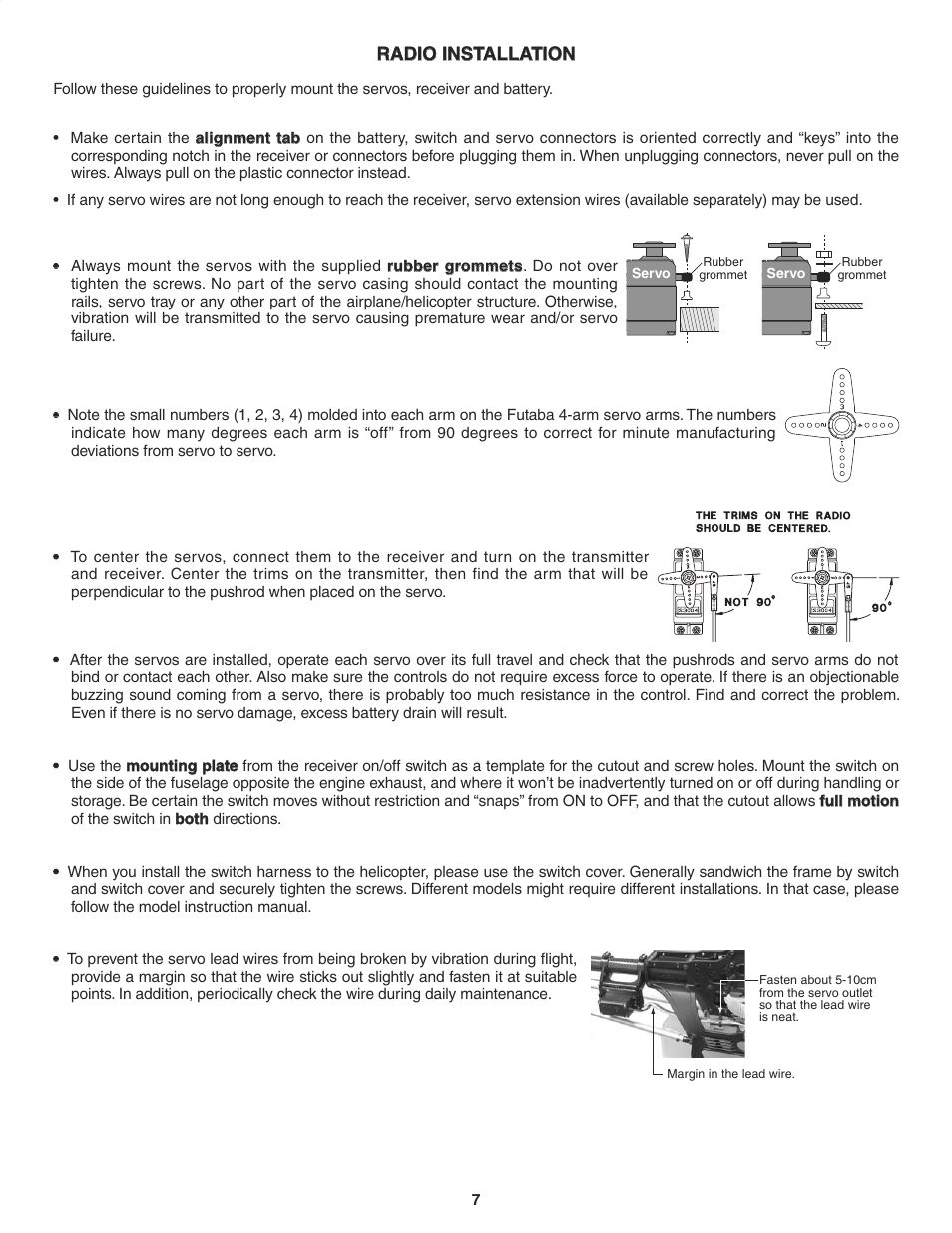 Radio installation | Futaba 6EX 2.4GHz User Manual | Page 7 / 38