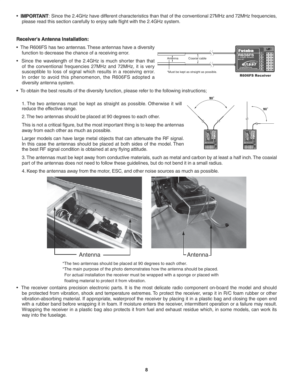 Antenna | Futaba 6EX 2.4GHz User Manual | Page 8 / 38