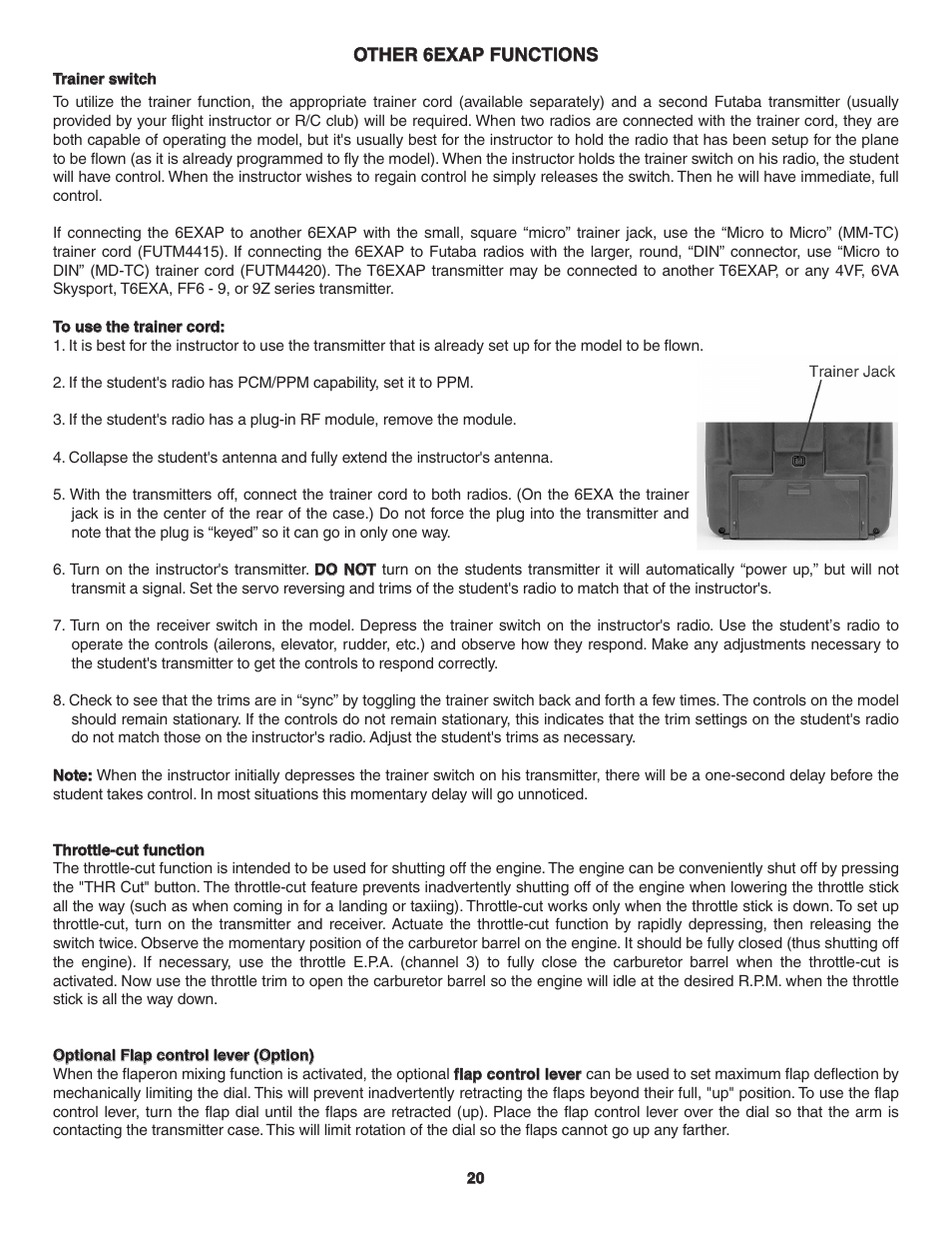 Futaba 6EXAP User Manual | Page 20 / 24