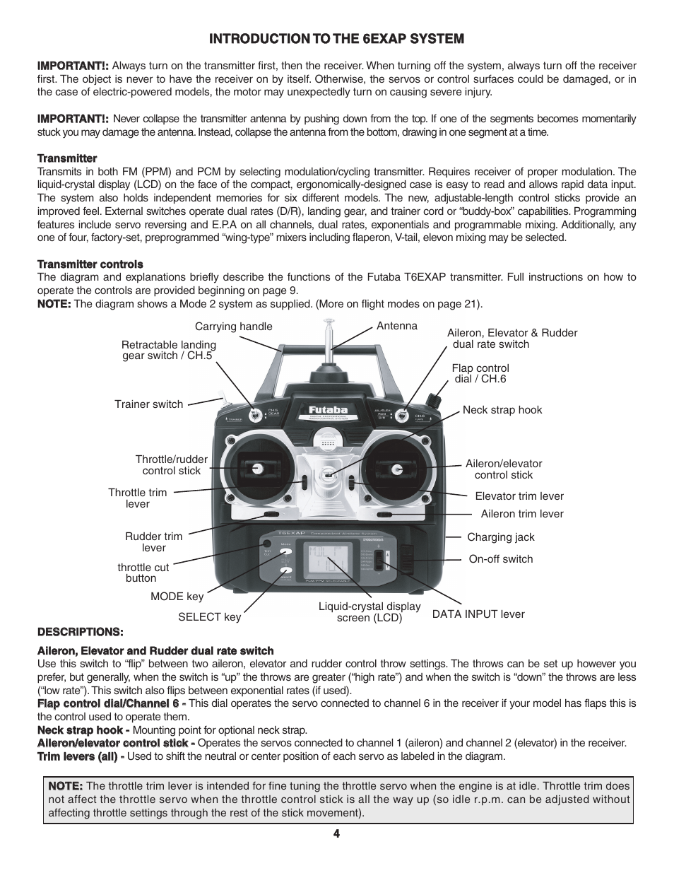 Futaba 6EXAP User Manual | Page 4 / 24