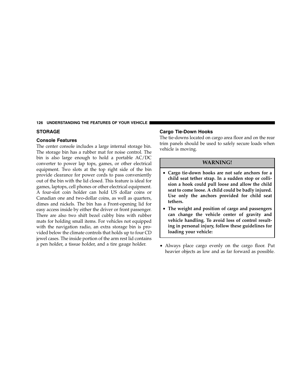 Chrysler 2005 300 SRT8 User Manual | Page 126 / 320
