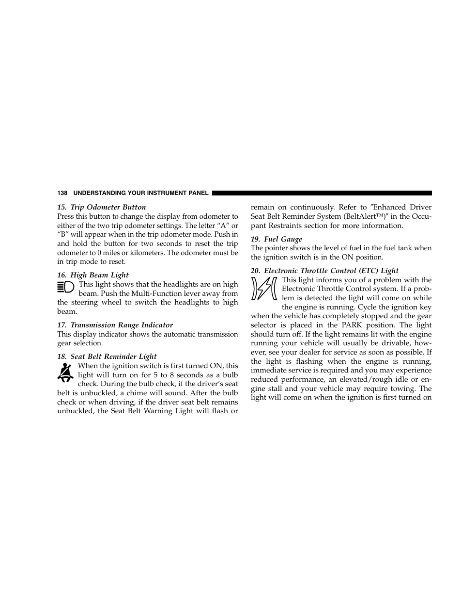 Chrysler 2005 300 SRT8 User Manual | Page 138 / 320
