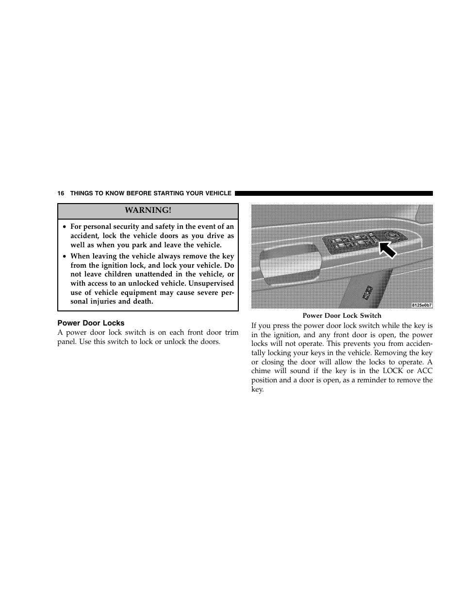 Chrysler 2005 300 SRT8 User Manual | Page 16 / 320