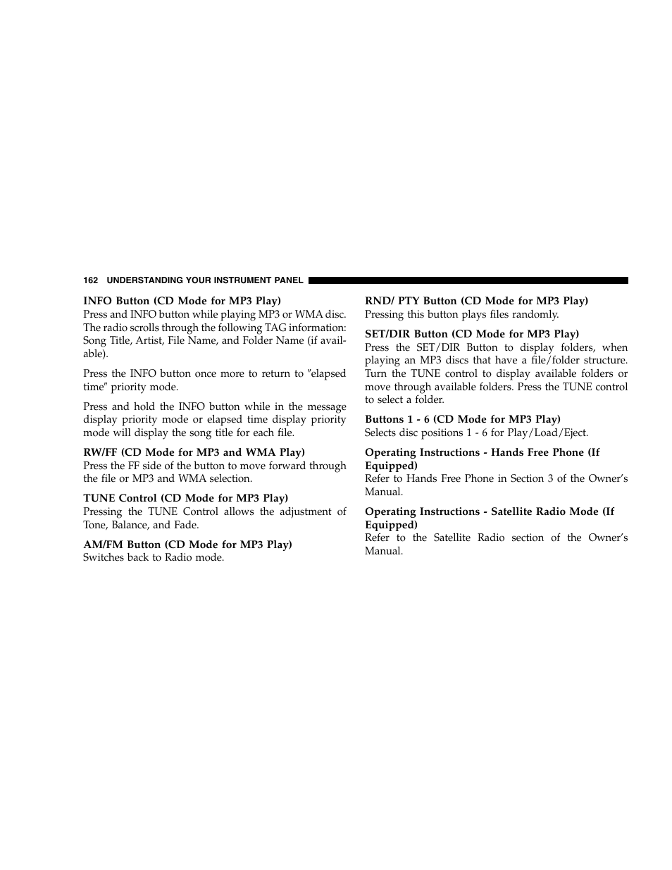 Chrysler 2005 300 SRT8 User Manual | Page 162 / 320
