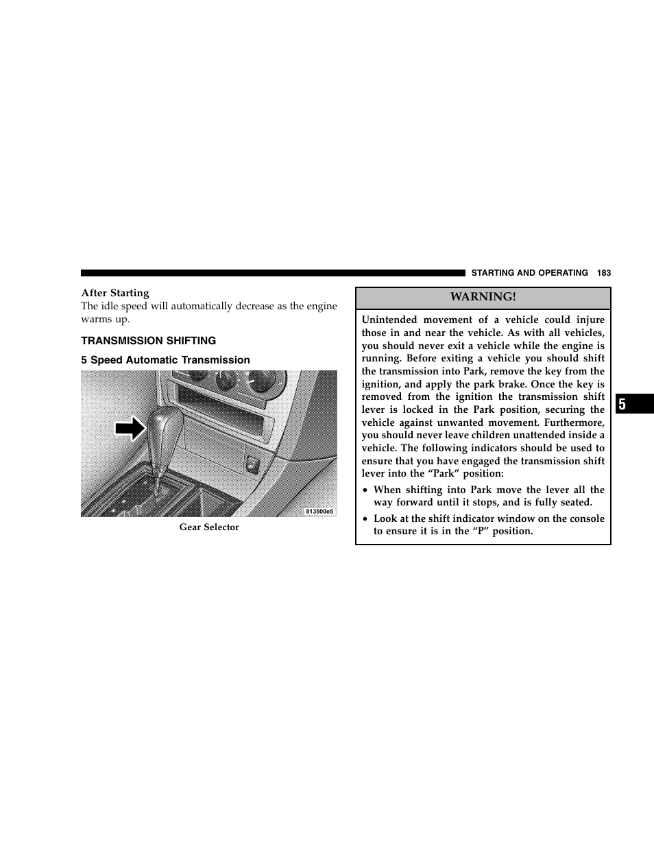 Chrysler 2005 300 SRT8 User Manual | Page 183 / 320