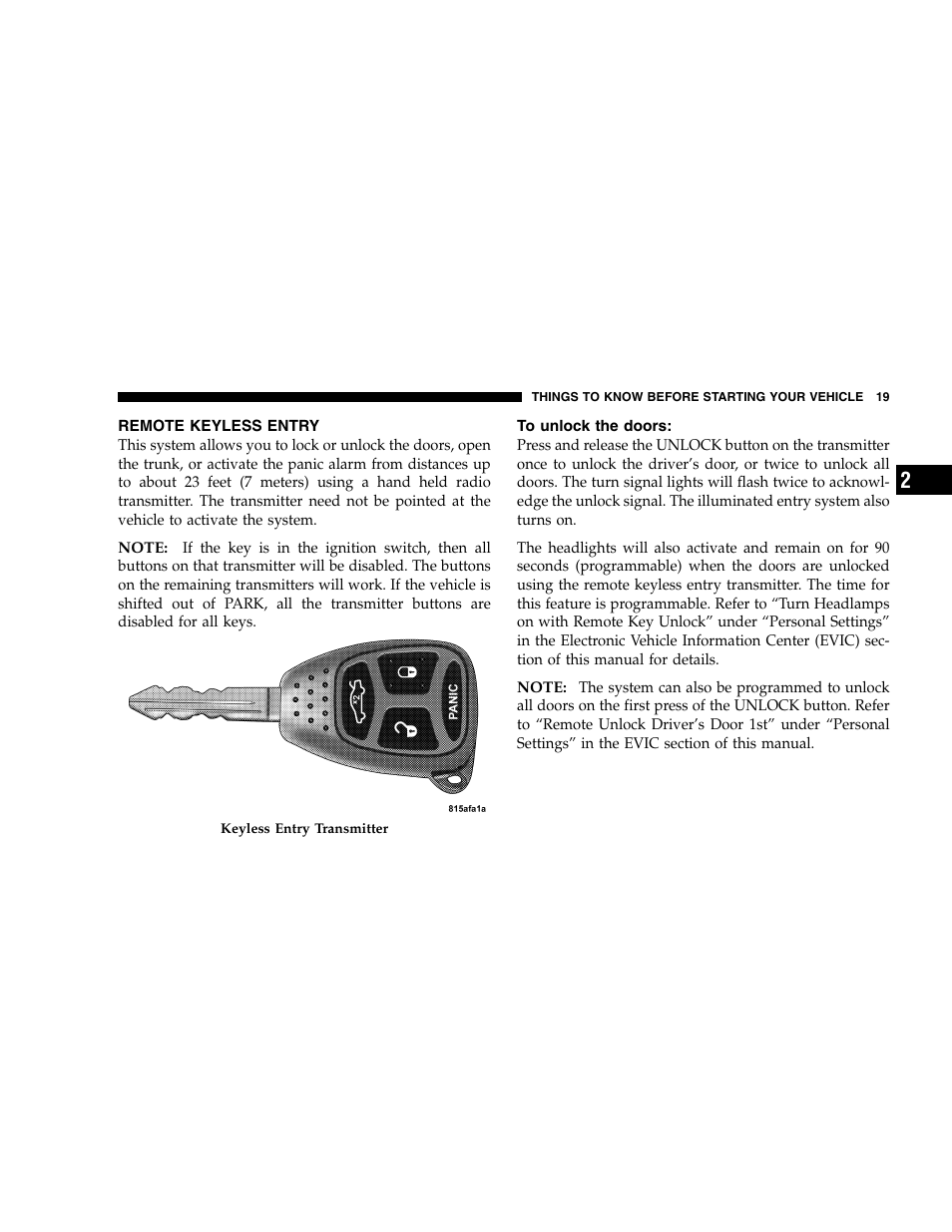 Chrysler 2005 300 SRT8 User Manual | Page 19 / 320