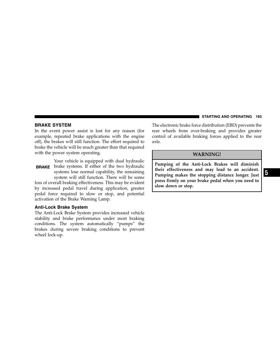 Chrysler 2005 300 SRT8 User Manual | Page 193 / 320