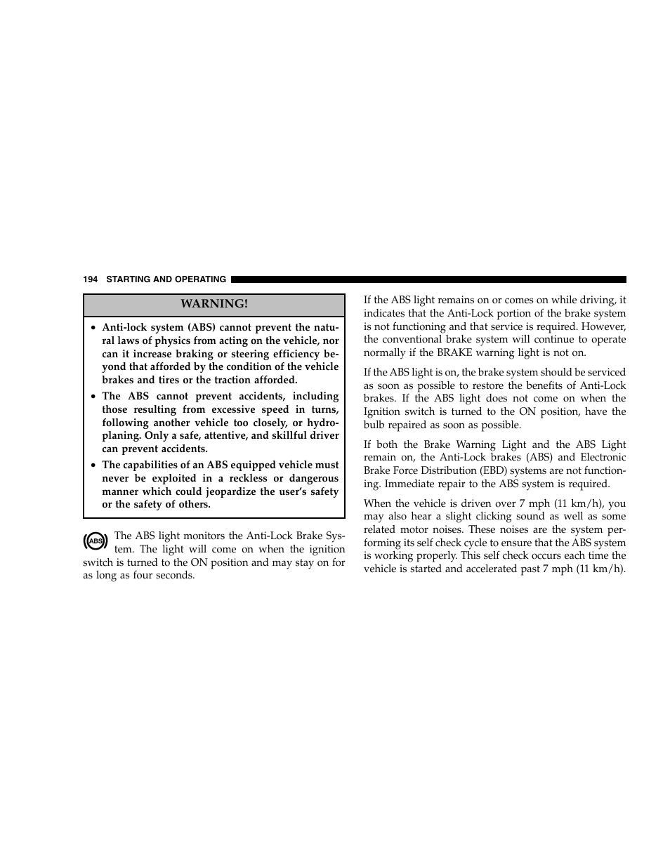 Chrysler 2005 300 SRT8 User Manual | Page 194 / 320