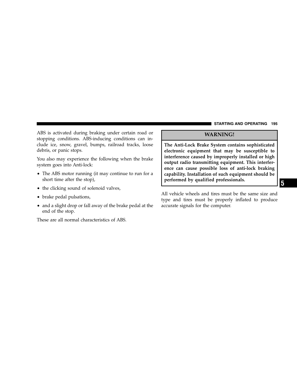 Chrysler 2005 300 SRT8 User Manual | Page 195 / 320