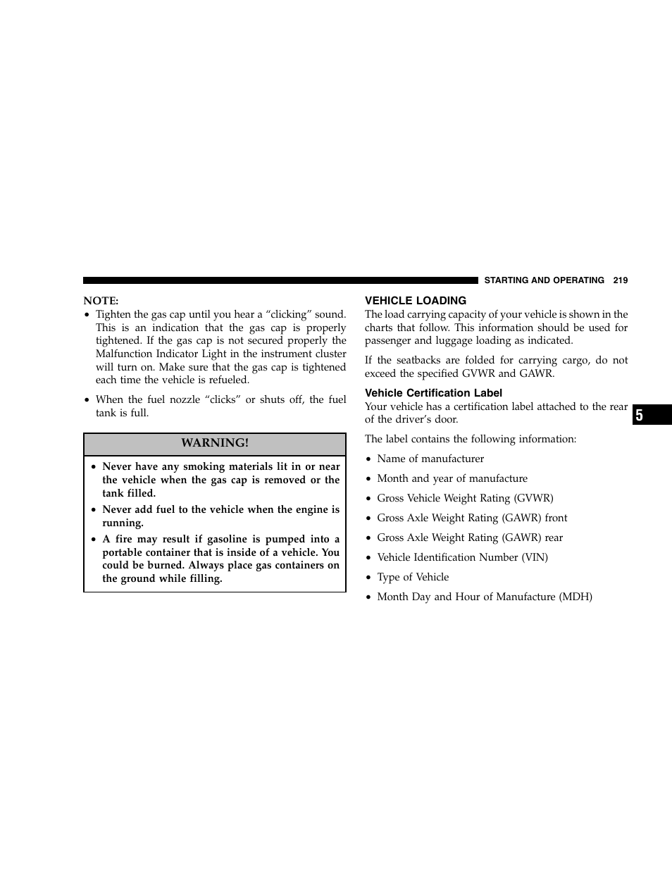 Chrysler 2005 300 SRT8 User Manual | Page 219 / 320