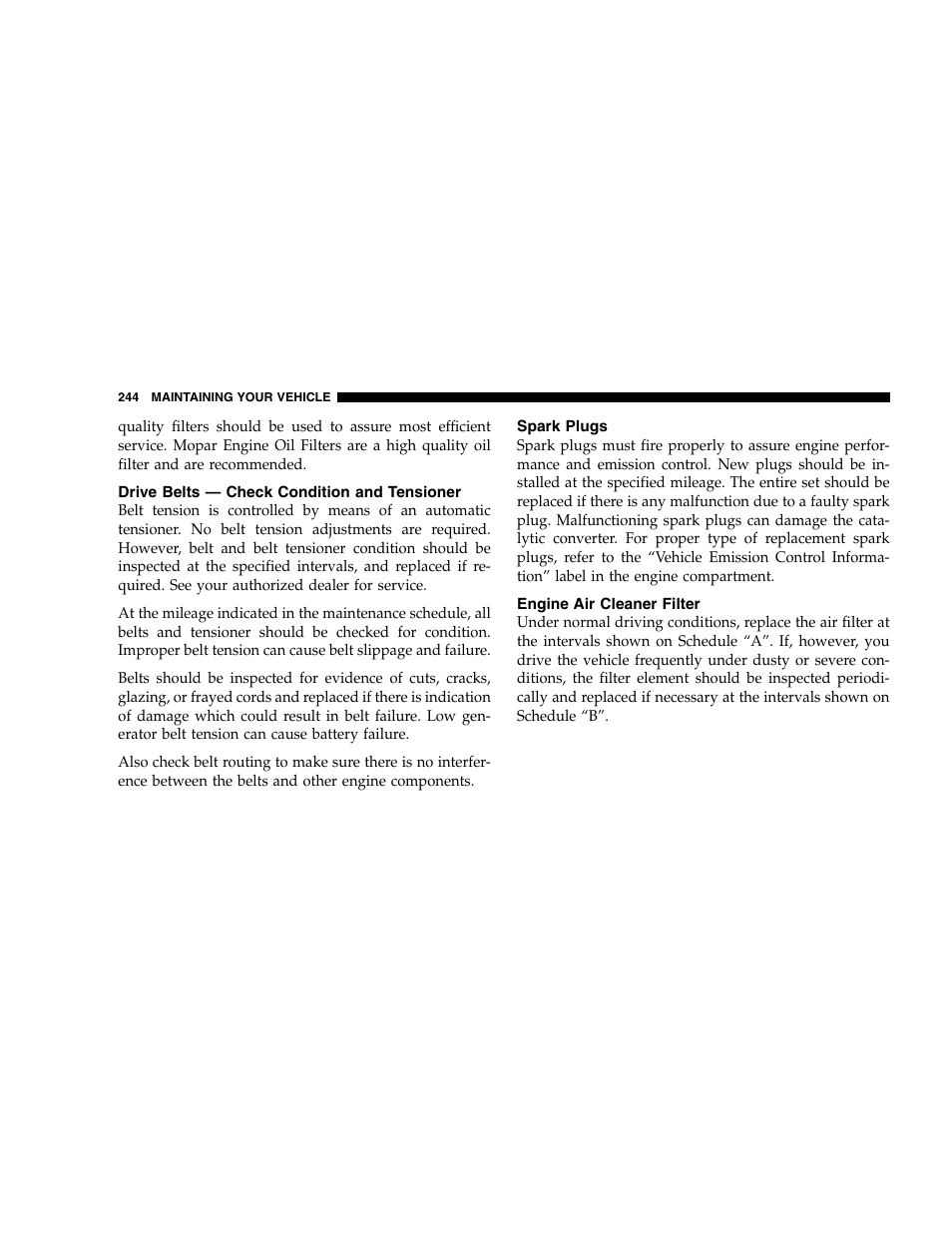Chrysler 2005 300 SRT8 User Manual | Page 244 / 320
