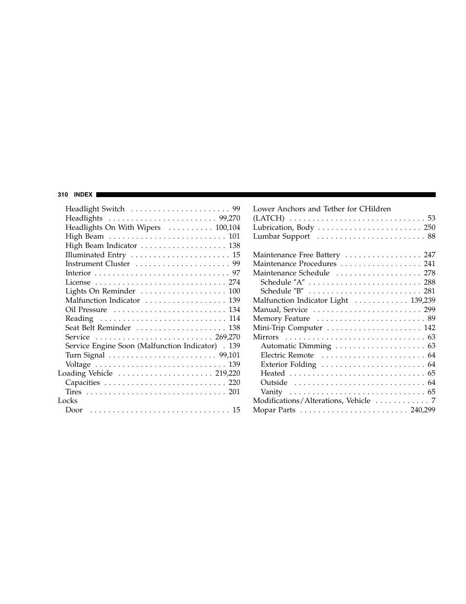 Chrysler 2005 300 SRT8 User Manual | Page 310 / 320