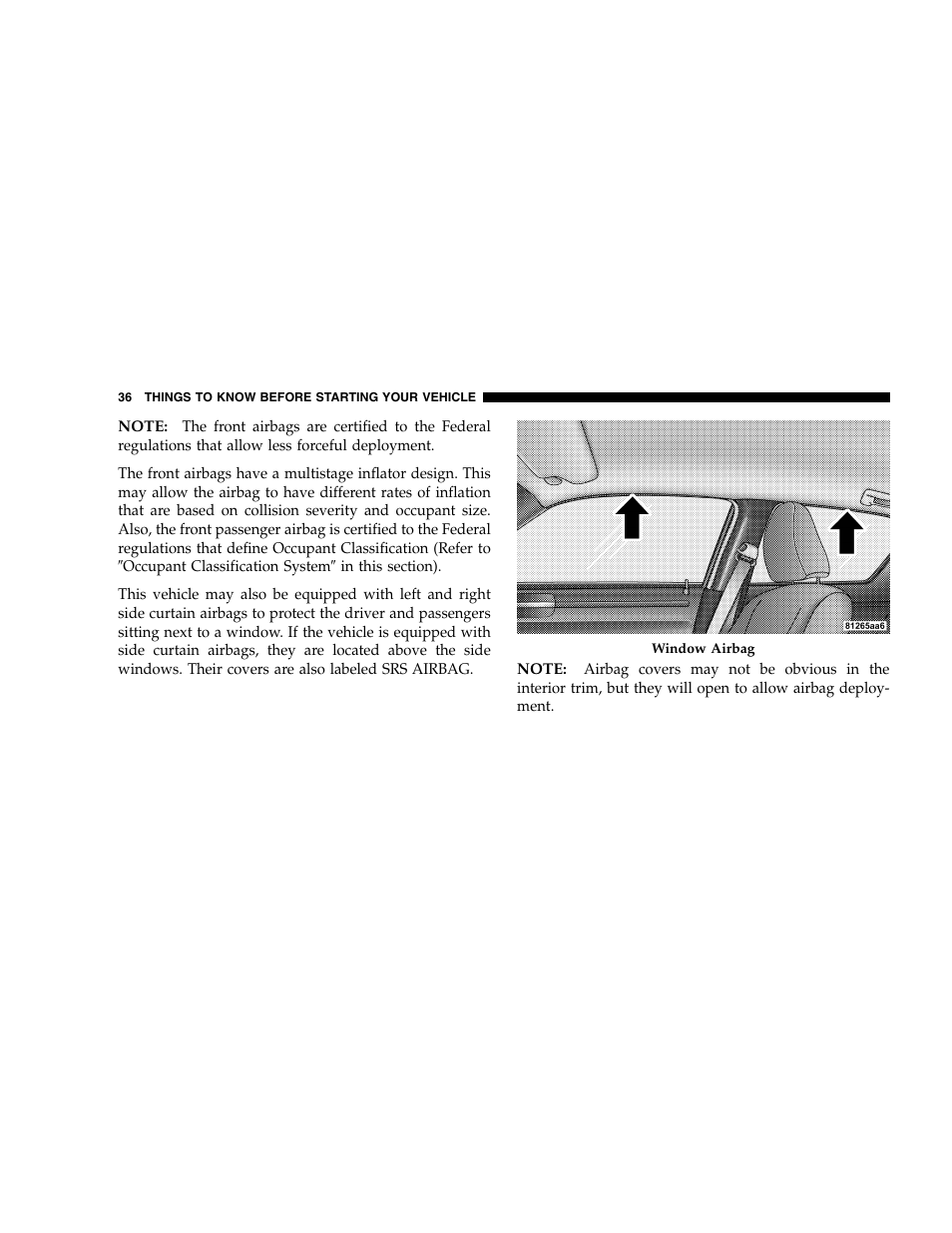 Chrysler 2005 300 SRT8 User Manual | Page 36 / 320