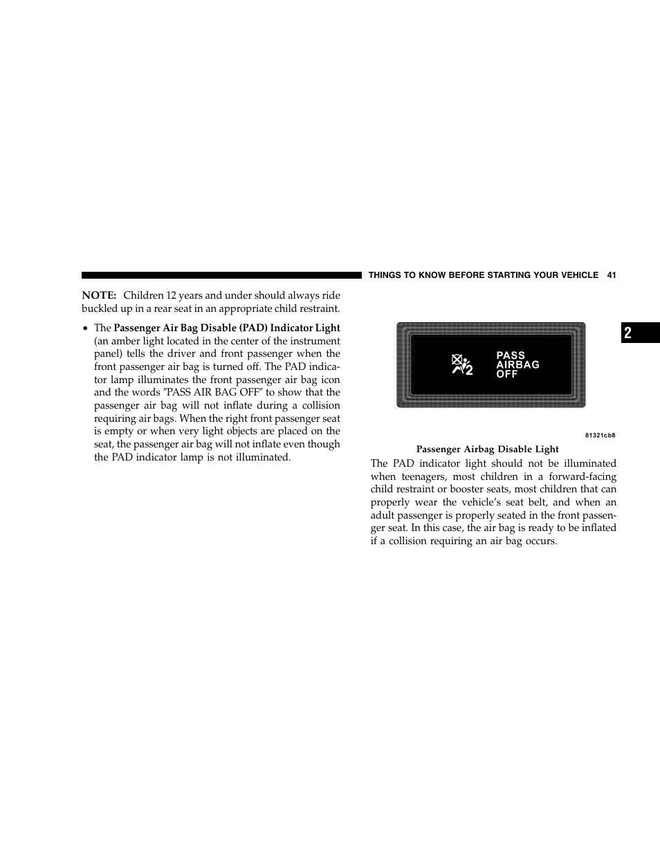 Chrysler 2005 300 SRT8 User Manual | Page 41 / 320