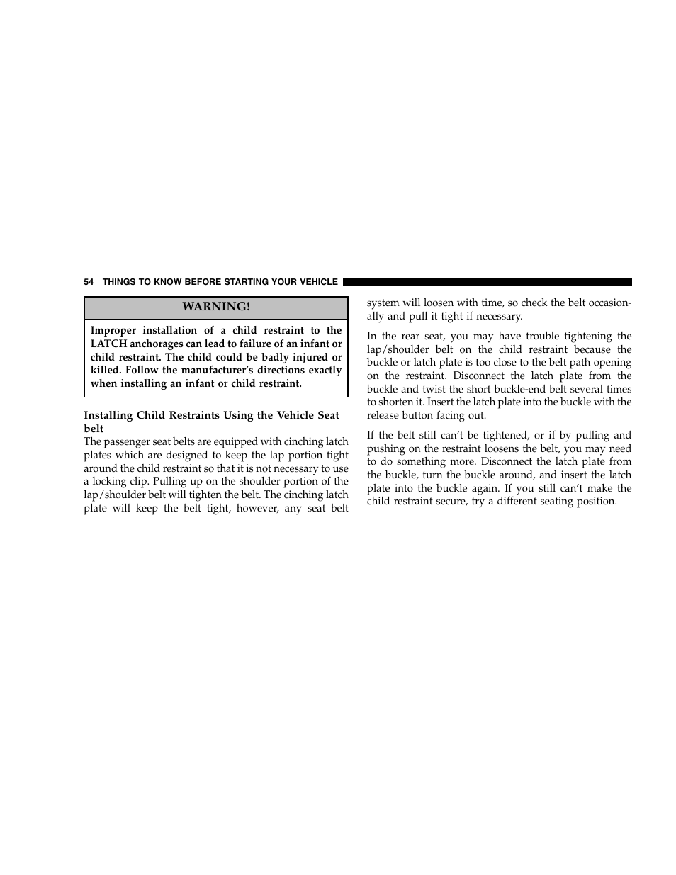 Chrysler 2005 300 SRT8 User Manual | Page 54 / 320