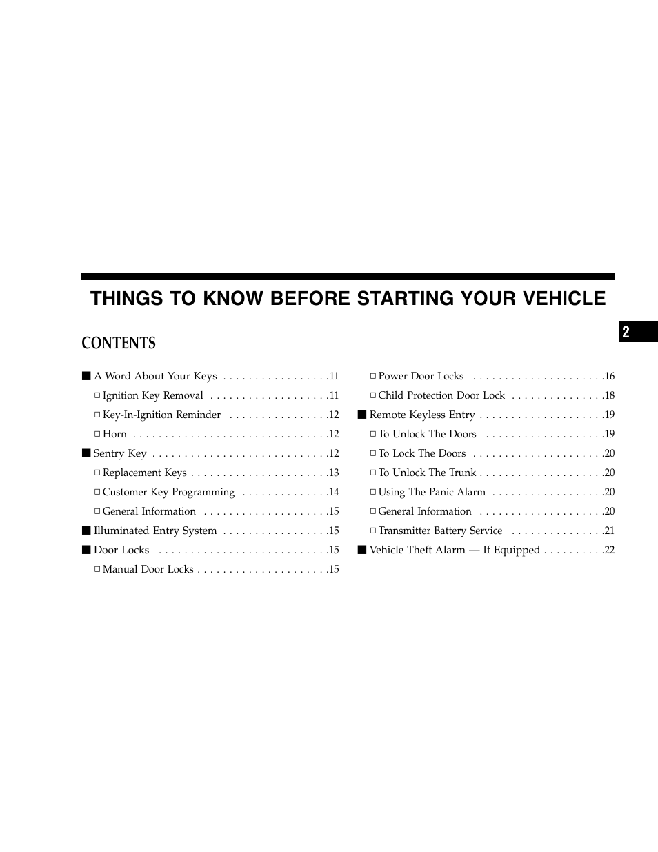 Chrysler 2005 300 SRT8 User Manual | Page 9 / 320