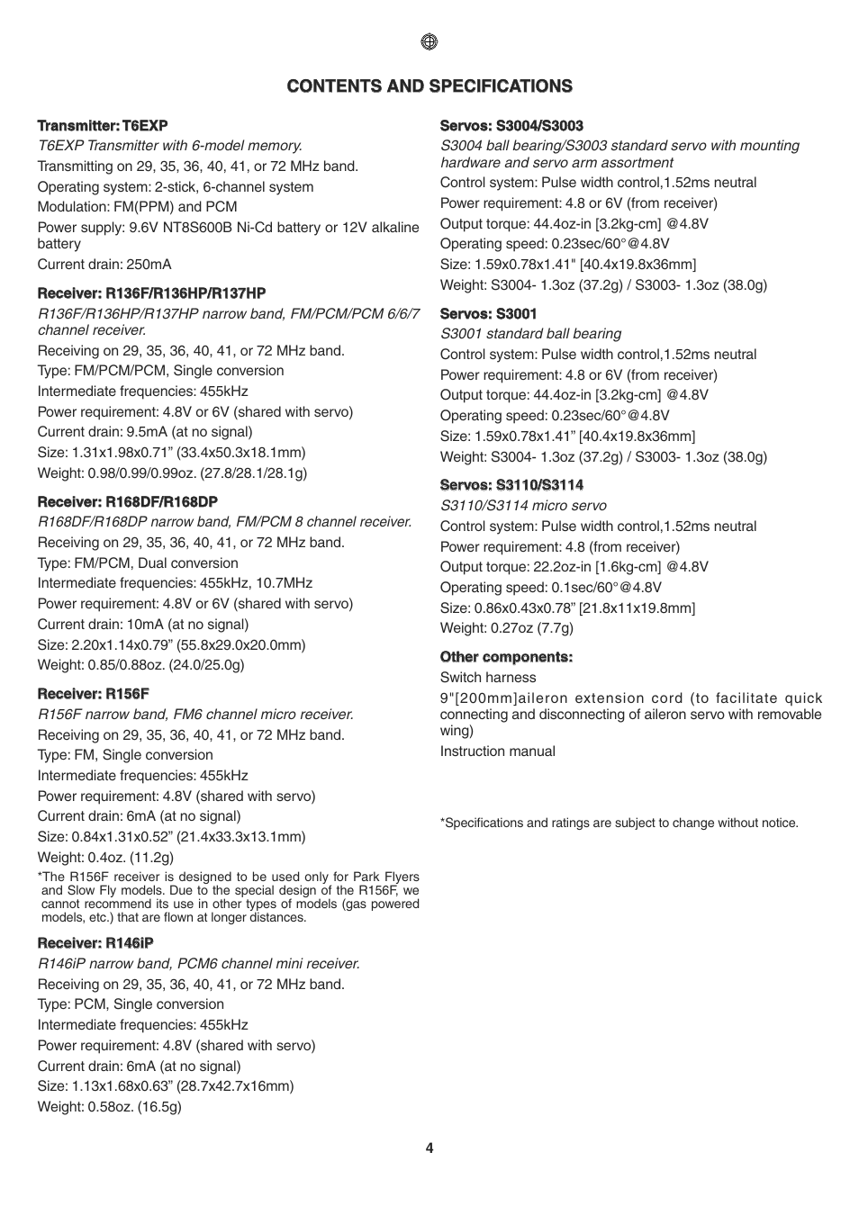 Futaba 6EXP User Manual | Page 4 / 37