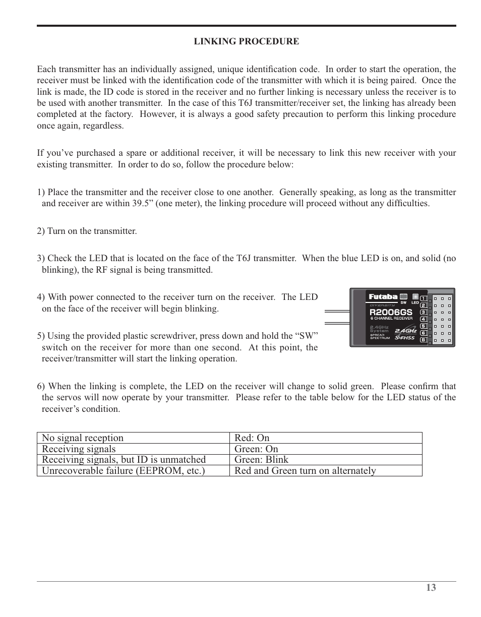 Futaba 6J 2.4GHz User Manual | Page 13 / 94