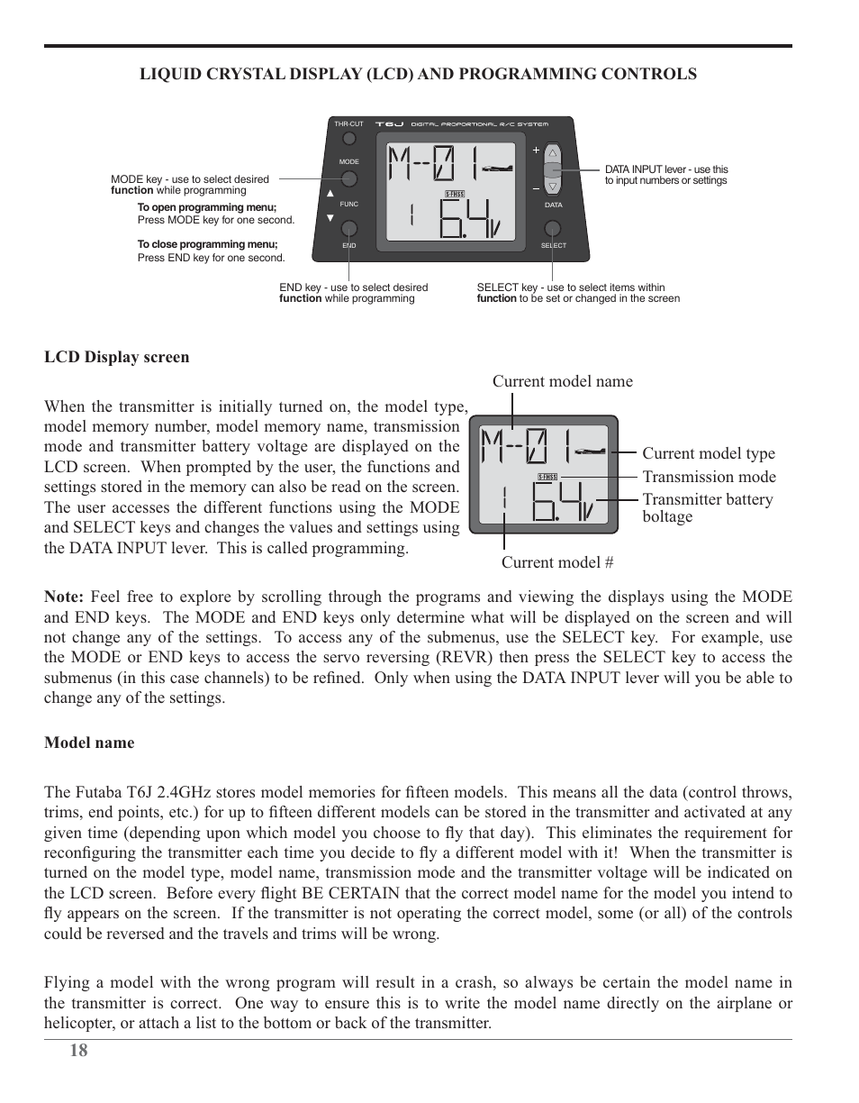 Futaba 6J 2.4GHz User Manual | Page 18 / 94