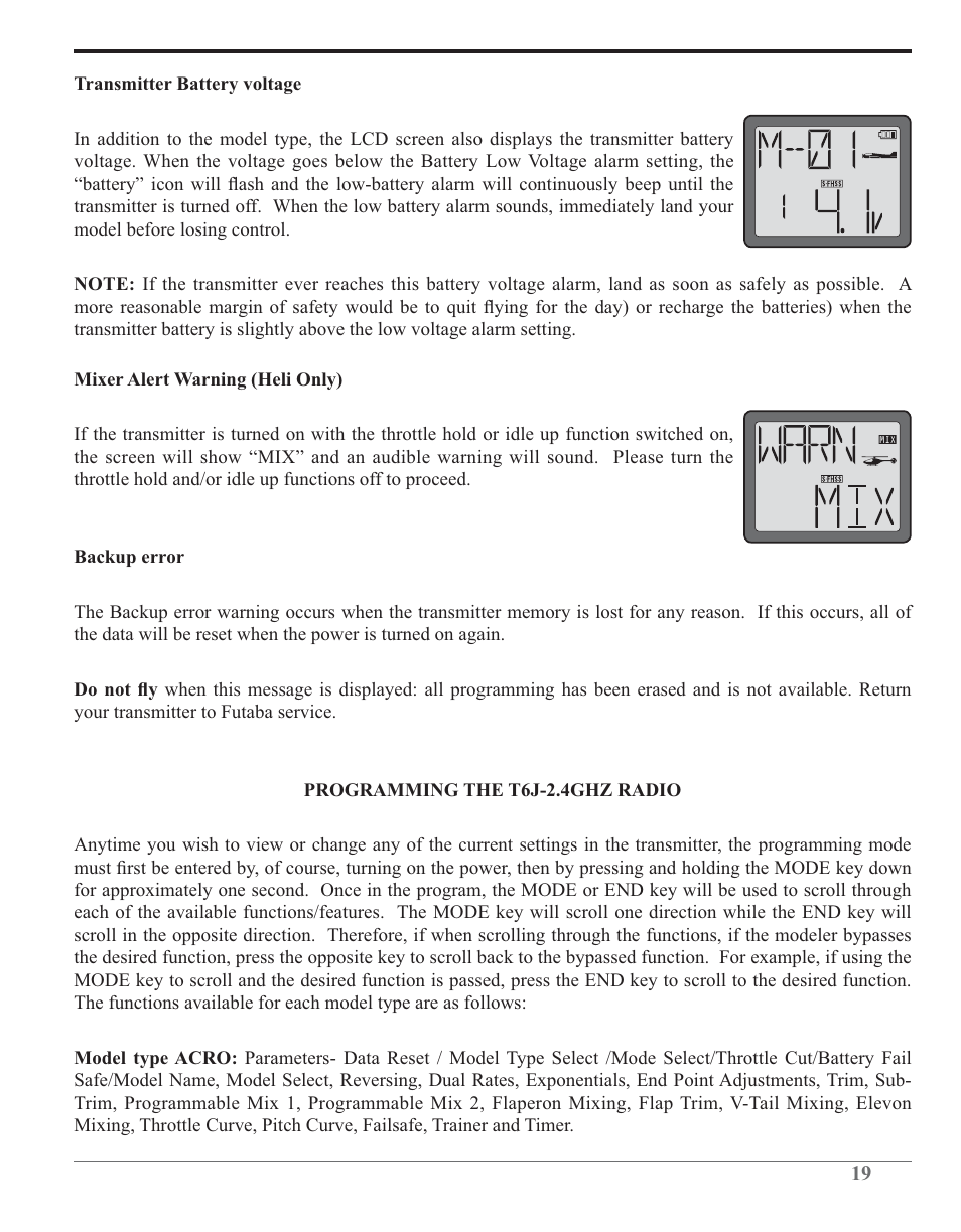 Futaba 6J 2.4GHz User Manual | Page 19 / 94