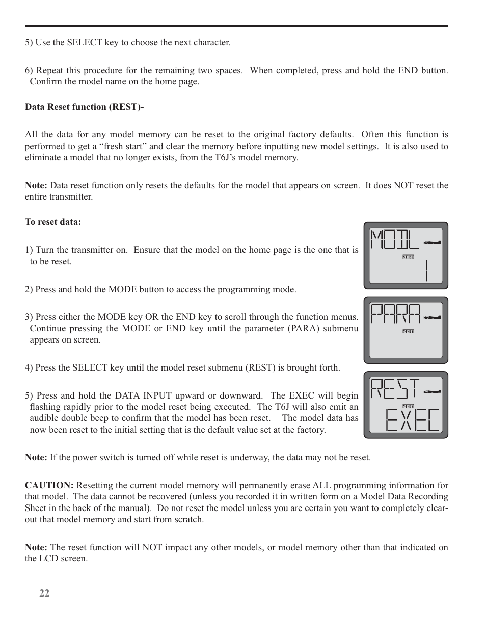 Futaba 6J 2.4GHz User Manual | Page 22 / 94