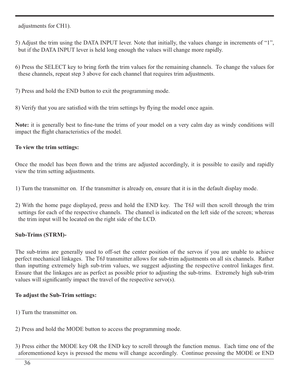 Futaba 6J 2.4GHz User Manual | Page 36 / 94