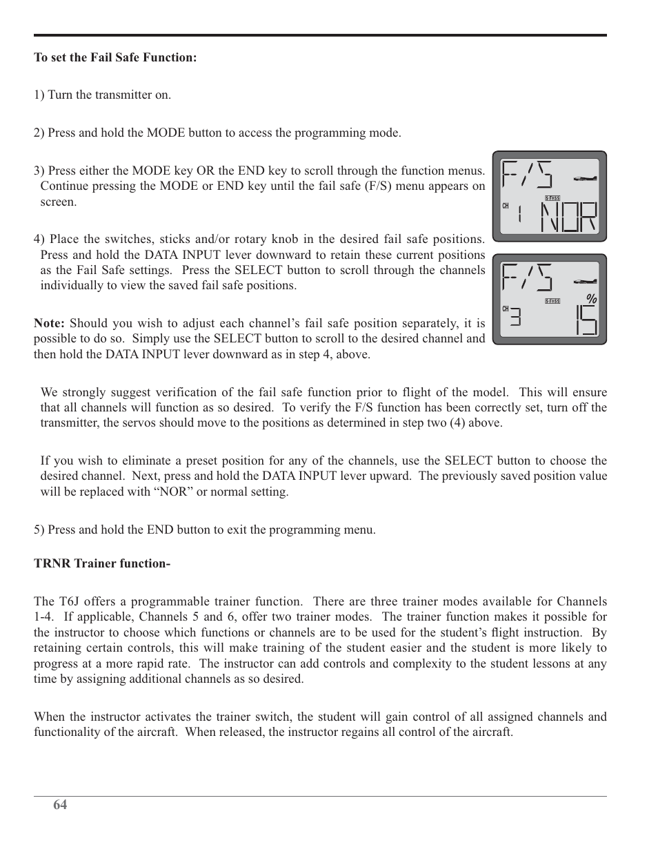 Futaba 6J 2.4GHz User Manual | Page 64 / 94